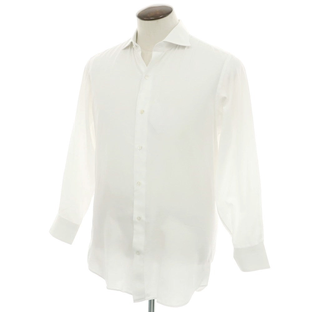 【中古】イタルスタイル ITAL STYLE コットン系 ワイドカラー ドレスシャツ ホワイト【 43 】【 状態ランクC 】【 メンズ 】