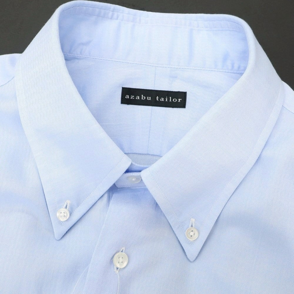 【中古】アザブテーラー azabu tailor コットン ボタンダウン ドレスシャツ ライトブルー【 サイズ表記なし(XXXL) 】【 状態ランクB 】【 メンズ 】