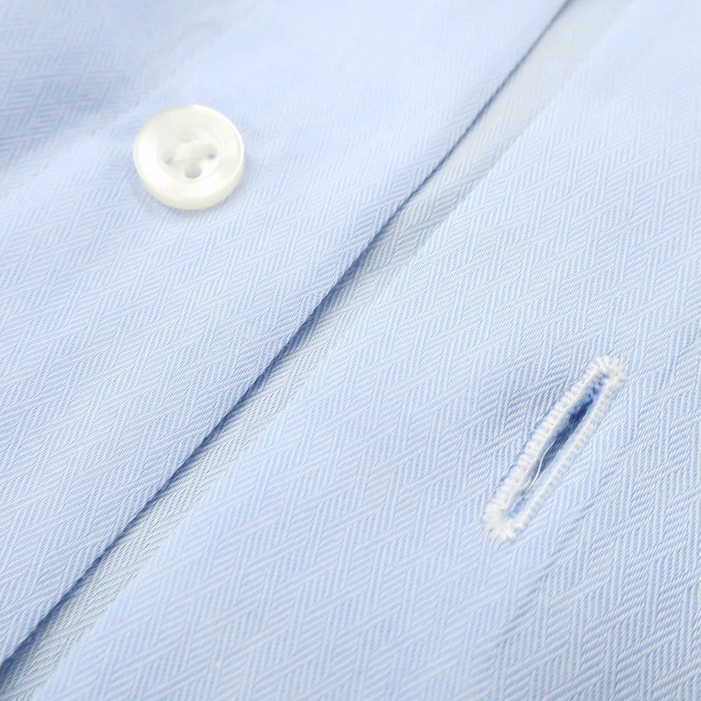 【中古】アザブテーラー azabu tailor コットン ボタンダウン ドレスシャツ ライトブルー【 サイズ表記なし(XXXL) 】【 状態ランクB 】【 メンズ 】
