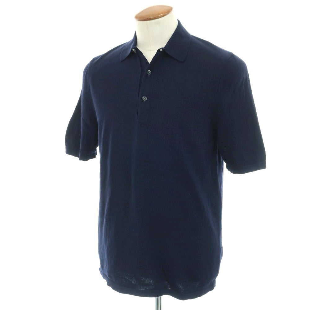 【中古】バフィー BAFY ハイゲージ コットン 半袖 ポロニット ネイビー【 48 】【 状態ランクC 】【 メンズ 】