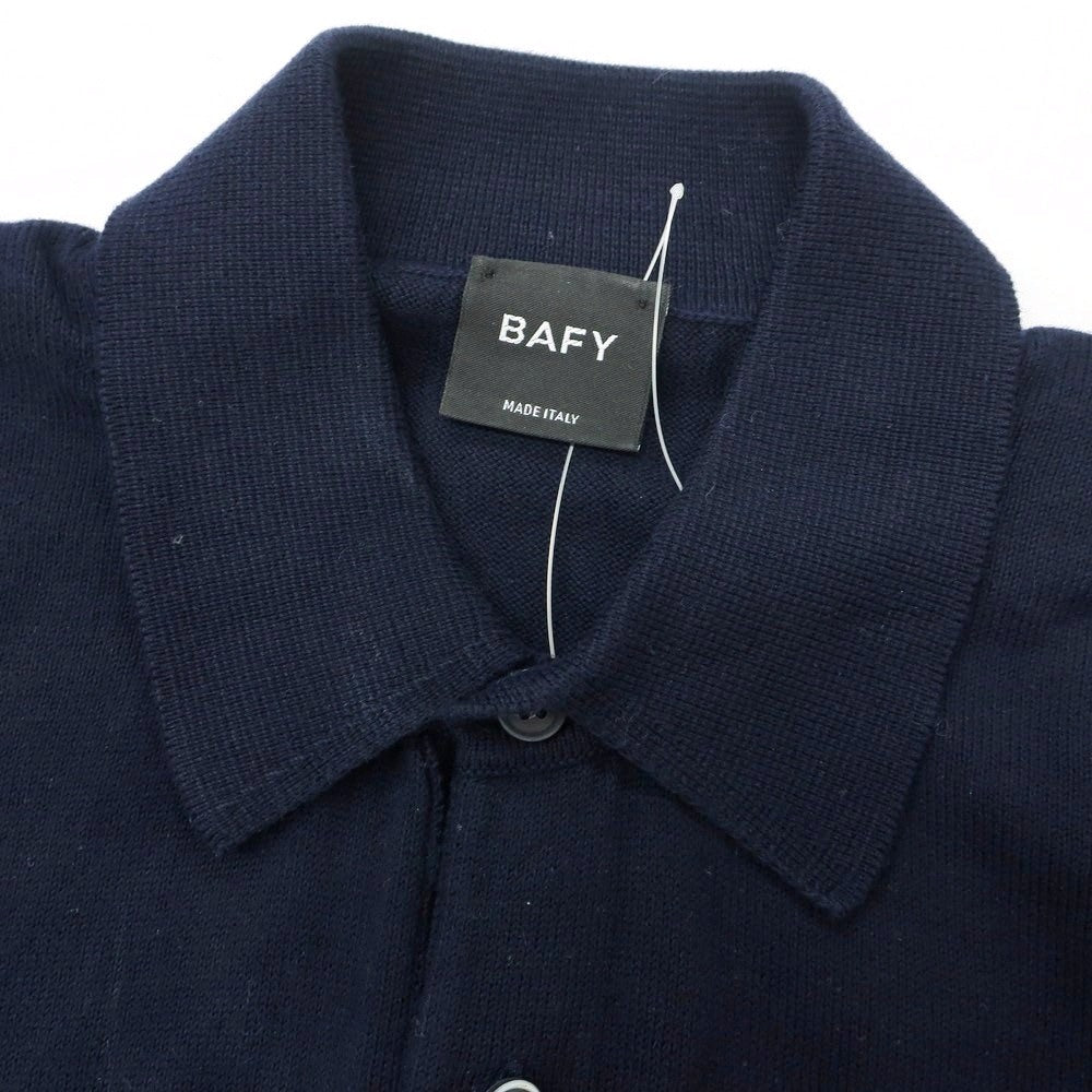 【中古】バフィー BAFY ハイゲージ コットン 半袖 ポロニット ネイビー【 48 】【 状態ランクC 】【 メンズ 】