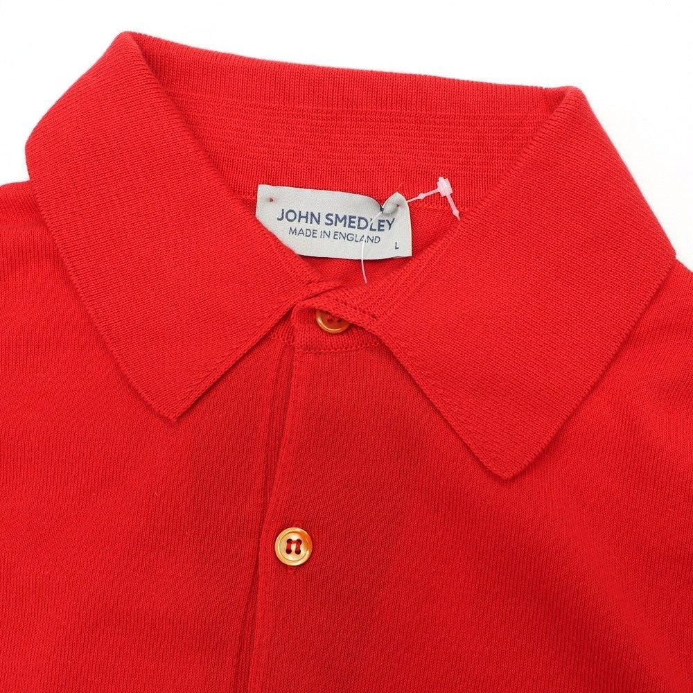 【中古】ジョンスメドレー JOHN SMEDLEY ハイゲージ コットン 半袖 ポロニット レッド【 L 】【 状態ランクB 】【 メンズ 】