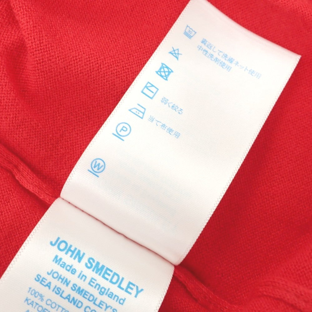 【中古】ジョンスメドレー JOHN SMEDLEY ハイゲージ コットン 半袖 ポロニット レッド【 L 】【 状態ランクB 】【 メンズ 】