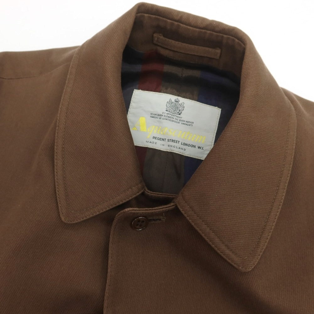 【中古】アクアスキュータム Aquascutum コットンポリエステル ステンカラーコート ブラウン【 M 】【 状態ランクC 】【 メンズ 】