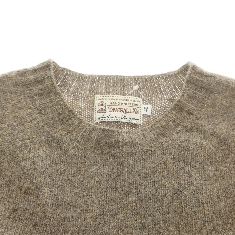 【中古】インバーアラン INVERALLAN ウール クルーネック プルオーバーニット グレー【 40 】【 状態ランクC 】【 メンズ 】