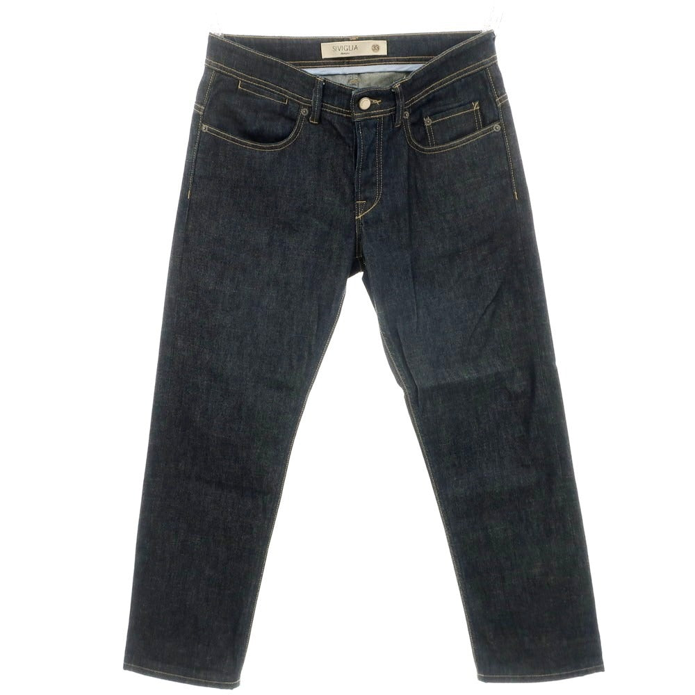 【中古】シビリア SIVIGLIA ストレッチ ジーンズ デニムパンツ ネイビー【 33 】【 状態ランクD 】【 メンズ 】