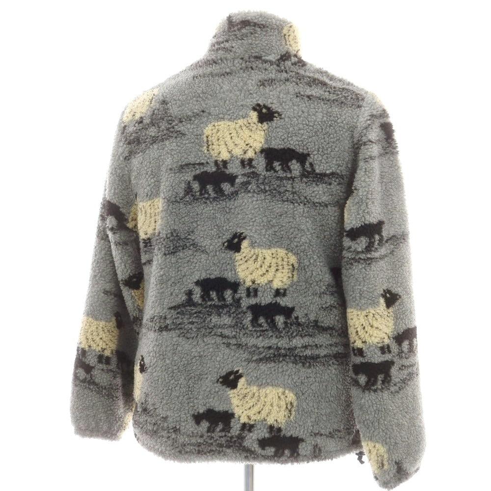 【中古】ファーフィールド オリジナル FARFIELD ORIGINAL ヒツジ柄 フリースジャケット グレーxブラック【 4 】【 状態ランクB 】【 メンズ 】