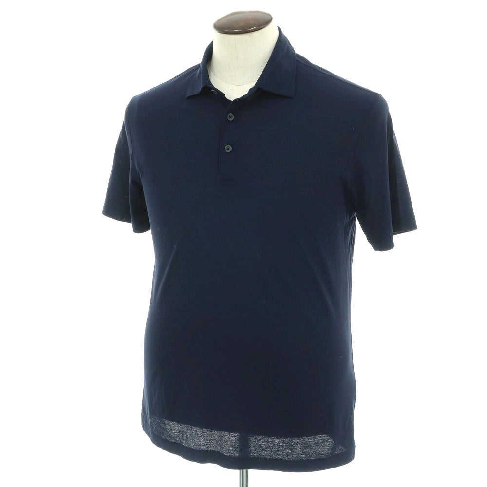 【中古】ヘルノ Herno コットン 半袖ポロシャツ ネイビー【 48 】【 状態ランクB 】【 メンズ 】