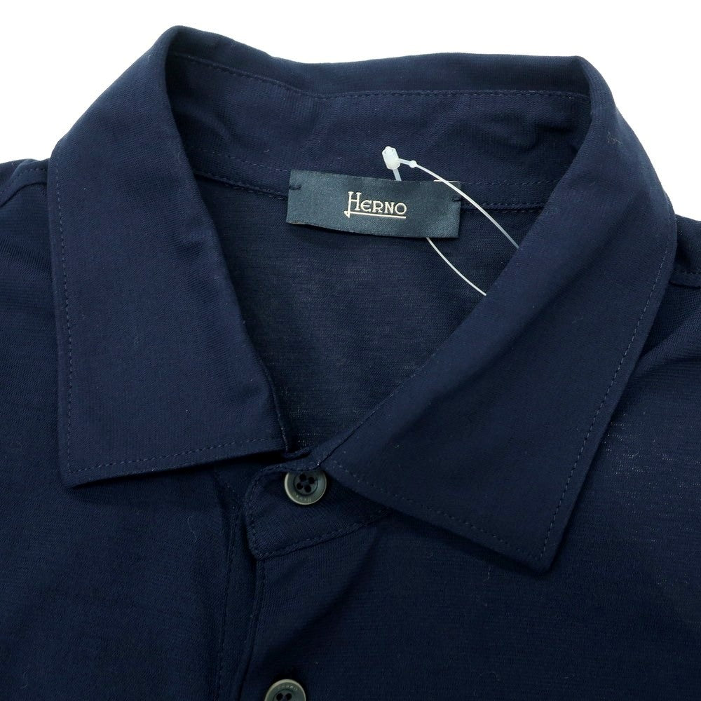 【中古】ヘルノ Herno コットン 半袖ポロシャツ ネイビー【 48 】【 状態ランクB 】【 メンズ 】