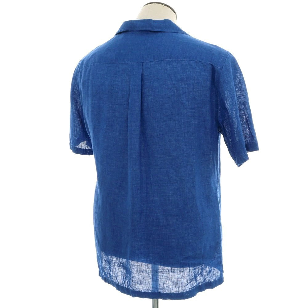 【中古】ラルディーニ LARDINI リネン オープンカラー 半袖シャツ ブルー【 L 】【 状態ランクB 】【 メンズ 】