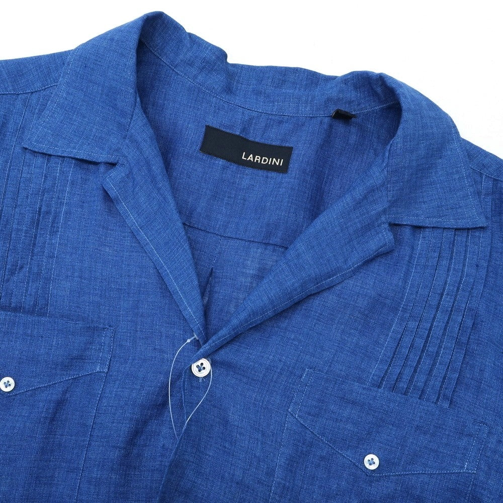 【中古】ラルディーニ LARDINI リネン オープンカラー 半袖シャツ ブルー【 L 】【 状態ランクB 】【 メンズ 】