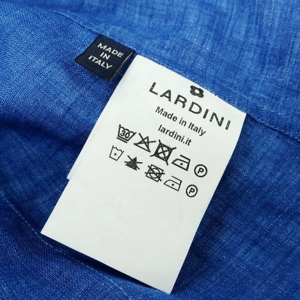 【中古】ラルディーニ LARDINI リネン オープンカラー 半袖シャツ ブルー【 L 】【 状態ランクB 】【 メンズ 】