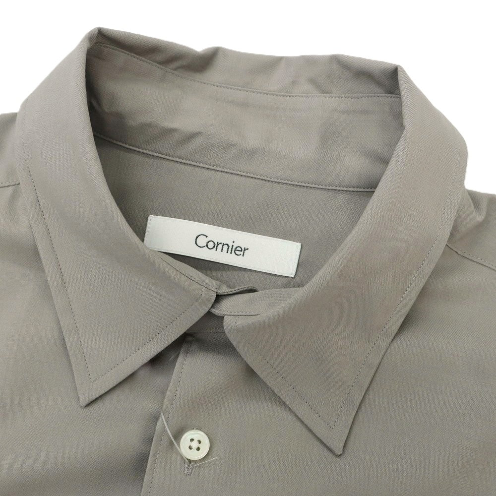 【中古】コルニエ Cornier ウール レギュラーカラー カジュアルシャツ グレージュ系【 M 】【 状態ランクB 】【 メンズ 】
