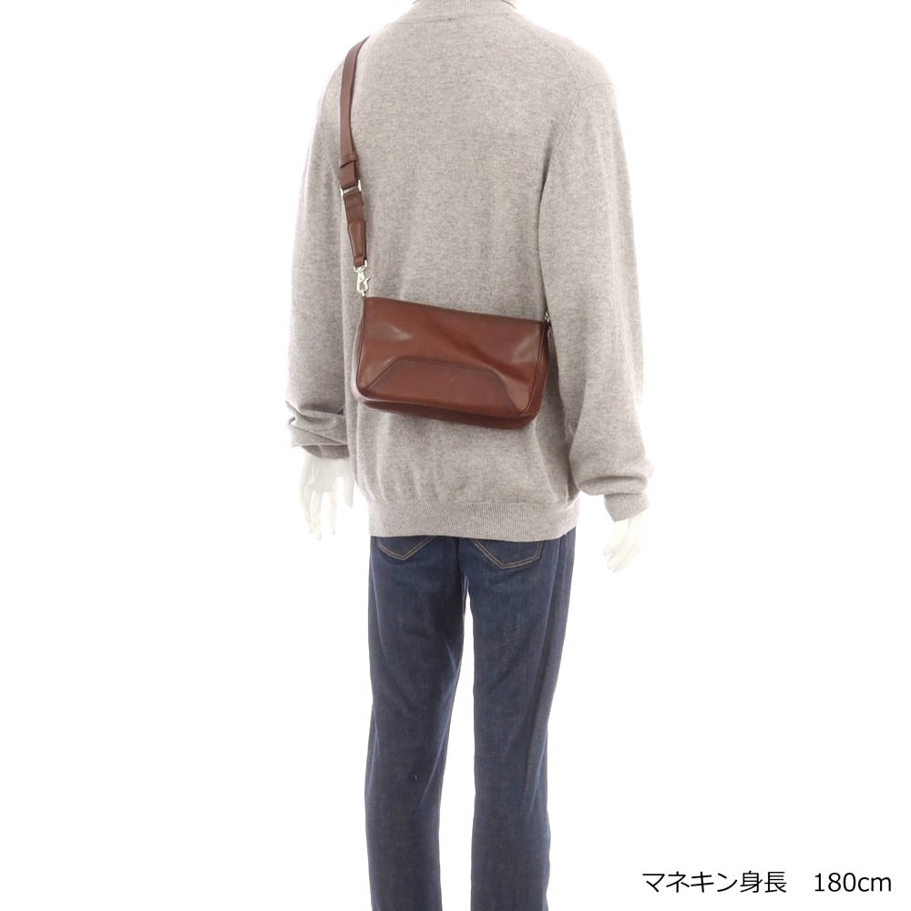 【中古】バルゾ BALZO レザー ショルダーバッグ ブラウン【 状態ランクB 】【 メンズ 】