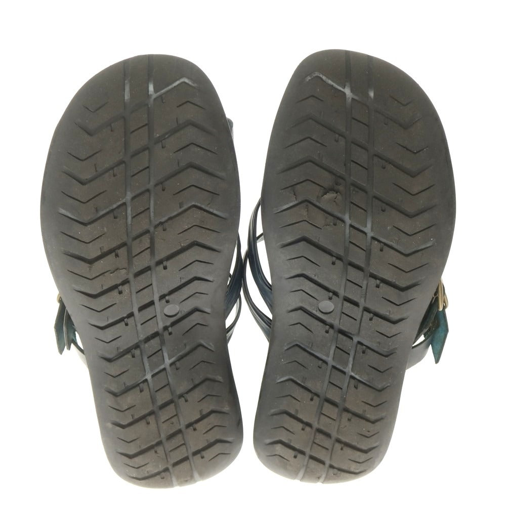 【中古】プレディビーノ PREDEIBINO レザー サンダル グリーンネイビー【 42 】【 状態ランクC 】【 メンズ 】