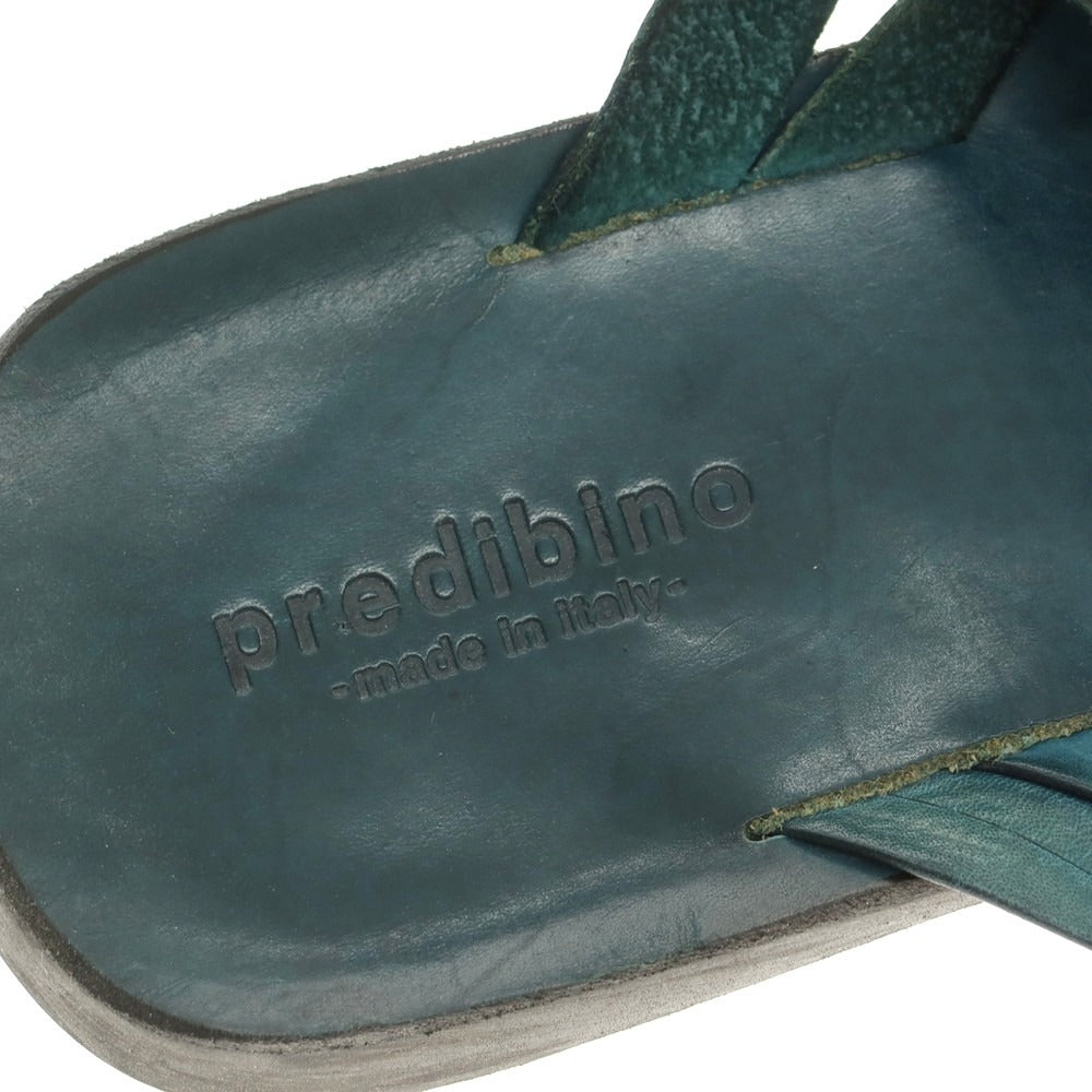 【中古】プレディビーノ PREDEIBINO レザー サンダル グリーンネイビー【 42 】【 状態ランクC 】【 メンズ 】