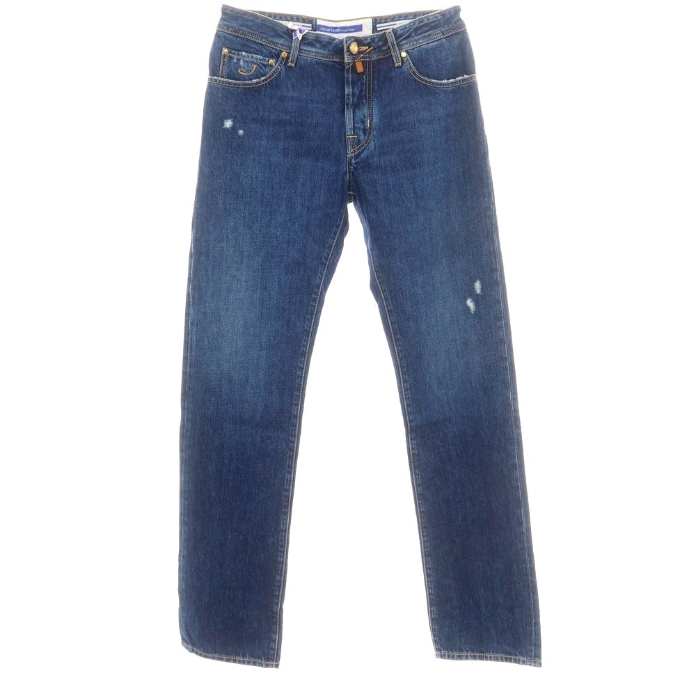 【新品】ヤコブコーエン JACOB COHEN EDUARD クラッシュ加工 コットン ジーンズ デニムパンツ ネイビー【 34 】【 状態ランクN 】【 メンズ 】