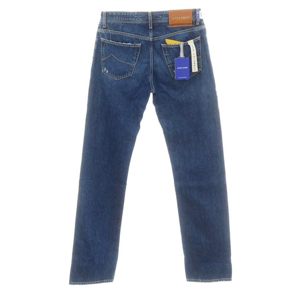 【新品】ヤコブコーエン JACOB COHEN EDUARD クラッシュ加工 コットン ジーンズ デニムパンツ ネイビー【 34 】【 状態ランクN 】【 メンズ 】