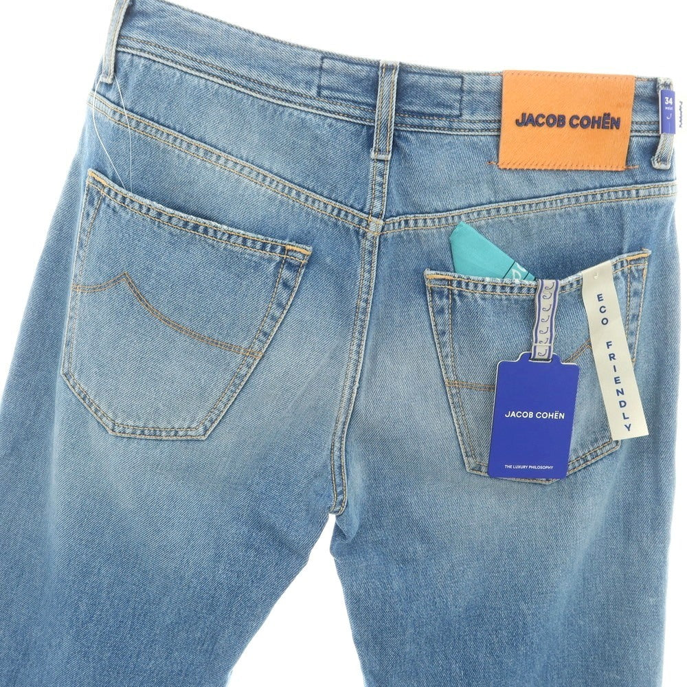 【新品アウトレット】ヤコブコーエン JACOB COHEN リペア加工 SCOTT コットン ジーンズ デニムパンツ ライトブルー【 34 】【 状態ランクN- 】【 メンズ 】