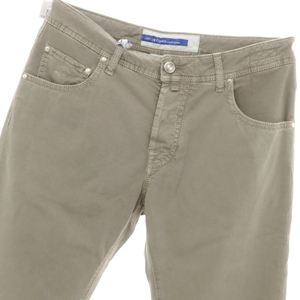 【新品】ヤコブコーエン JACOB COHEN BARNY ストレッチ コットンリヨセル 5ポケットパンツ グレージュ系【 34 】【 状態ランクN 】【 メンズ 】