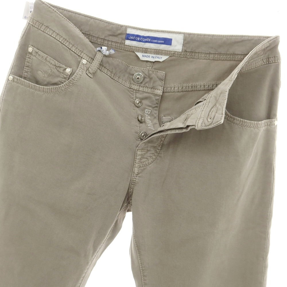 【新品】ヤコブコーエン JACOB COHEN BARNY ストレッチ コットンリヨセル 5ポケットパンツ グレージュ系【 34 】【 状態ランクN 】【 メンズ 】