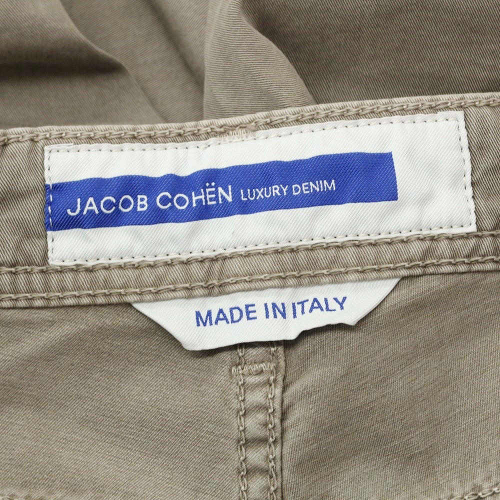【新品】ヤコブコーエン JACOB COHEN BARNY ストレッチ コットンリヨセル 5ポケットパンツ グレージュ系【 34 】【 状態ランクN 】【 メンズ 】