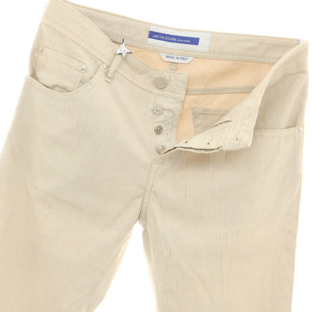【新品】ヤコブコーエン JACOB COHEN SCOTT ストレッチ コットン 5ポケットパンツ ベージュ【 34 】【 状態ランクN 】【 メンズ 】