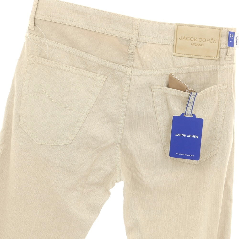 【新品】ヤコブコーエン JACOB COHEN SCOTT ストレッチ コットン 5ポケットパンツ ベージュ【 34 】【 状態ランクN 】【 メンズ 】