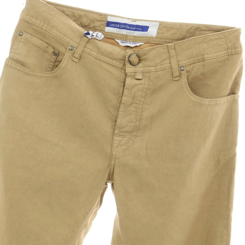 【新品】ヤコブコーエン JACOB COHEN EDUARD ストレッチ コットンリネン 5ポケットパンツ ベージュ系【 34 】【 状態ランクN 】【 メンズ 】