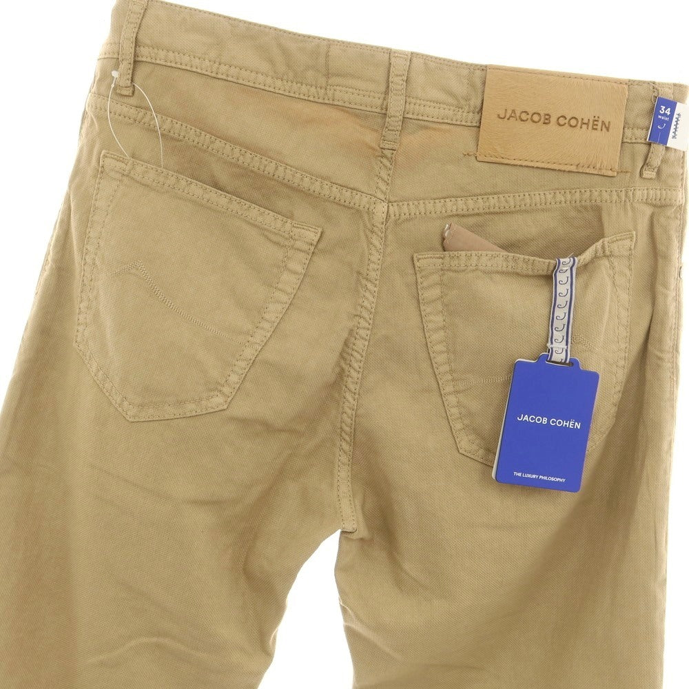 【新品】ヤコブコーエン JACOB COHEN EDUARD ストレッチ コットンリネン 5ポケットパンツ ベージュ系【 34 】【 状態ランクN 】【 メンズ 】