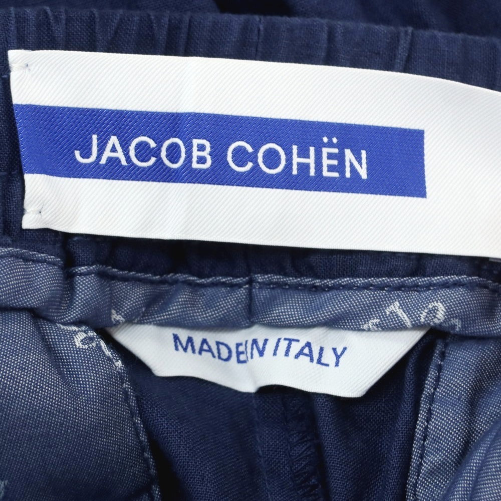 【新品アウトレット】ヤコブコーエン JACOB COHEN DANIEL ストレッチ リネンコットン イージーパンツ ネイビー【 L 】【 状態ランクN- 】【 メンズ 】