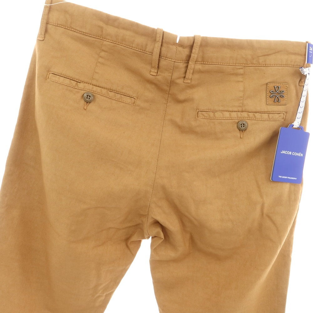 【新品】ヤコブコーエン JACOB COHEN BOBBY ストレッチ コットンリネン カジュアルスラックスパンツ ベージュ系【 34 】【 状態ランクN 】【 メンズ 】