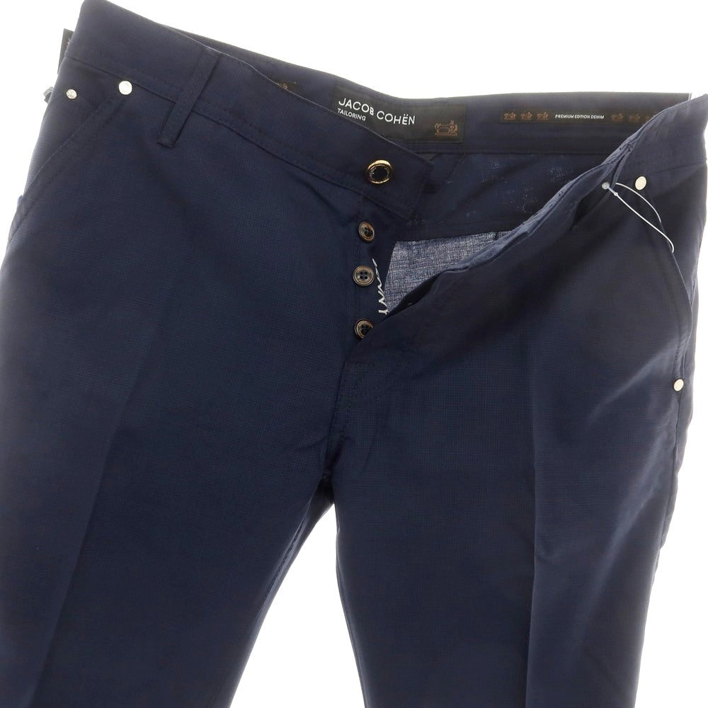 【新品】ヤコブコーエン JACOB COHEN LENNY ウール ハウンドトゥース 5ポケットパンツ ネイビー【 34 】【 状態ランクN 】【 メンズ 】