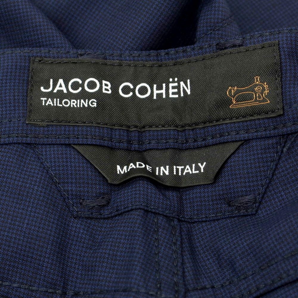 【新品】ヤコブコーエン JACOB COHEN LENNY ウール ハウンドトゥース 5ポケットパンツ ネイビー【 34 】【 状態ランクN 】【 メンズ 】