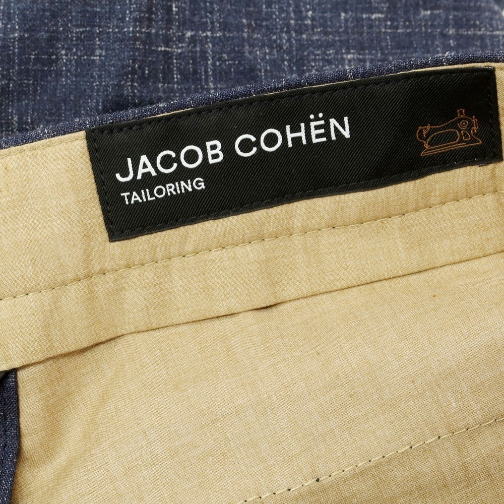 【新品】ヤコブコーエン JACOB COHEN BOBBY ウールシルクリネン カジュアルスラックスパンツ ネイビー【 34 】【 状態ランクN 】【 メンズ 】