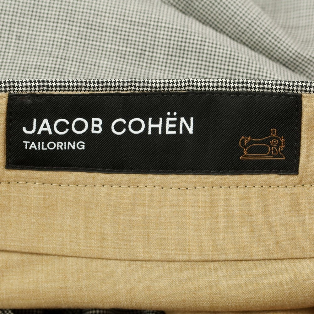 【新品】ヤコブコーエン JACOB COHEN BOBBY 2 ウール ハウンドトゥース カジュアルスラックスパンツ ブラックxホワイト【 34 】【 状態ランクN 】【 メンズ 】