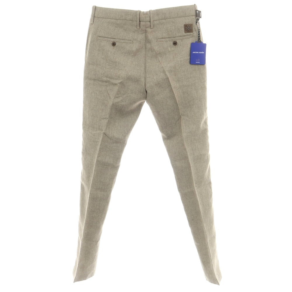 【新品】ヤコブコーエン JACOB COHEN BOBBY リネン カジュアルスラックスパンツ グレーxベージュ【 34 】【 状態ランクN 】【 メンズ 】