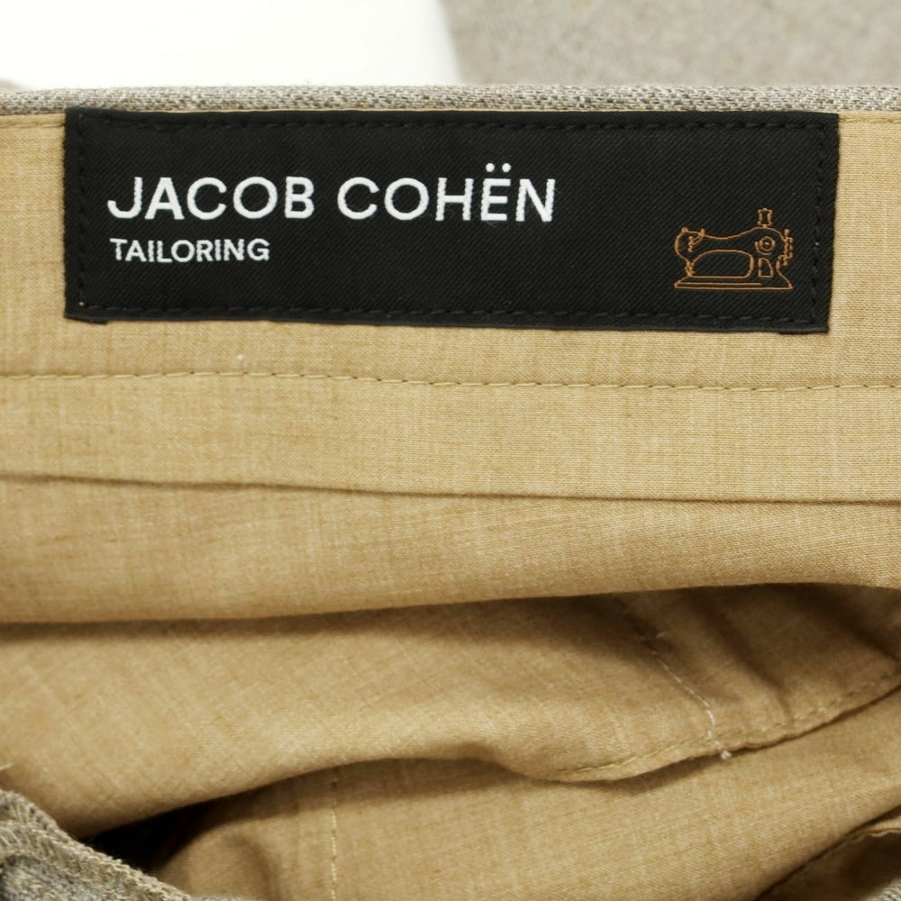 【新品】ヤコブコーエン JACOB COHEN BOBBY リネン カジュアルスラックスパンツ グレーxベージュ【 34 】【 状態ランクN 】【 メンズ 】