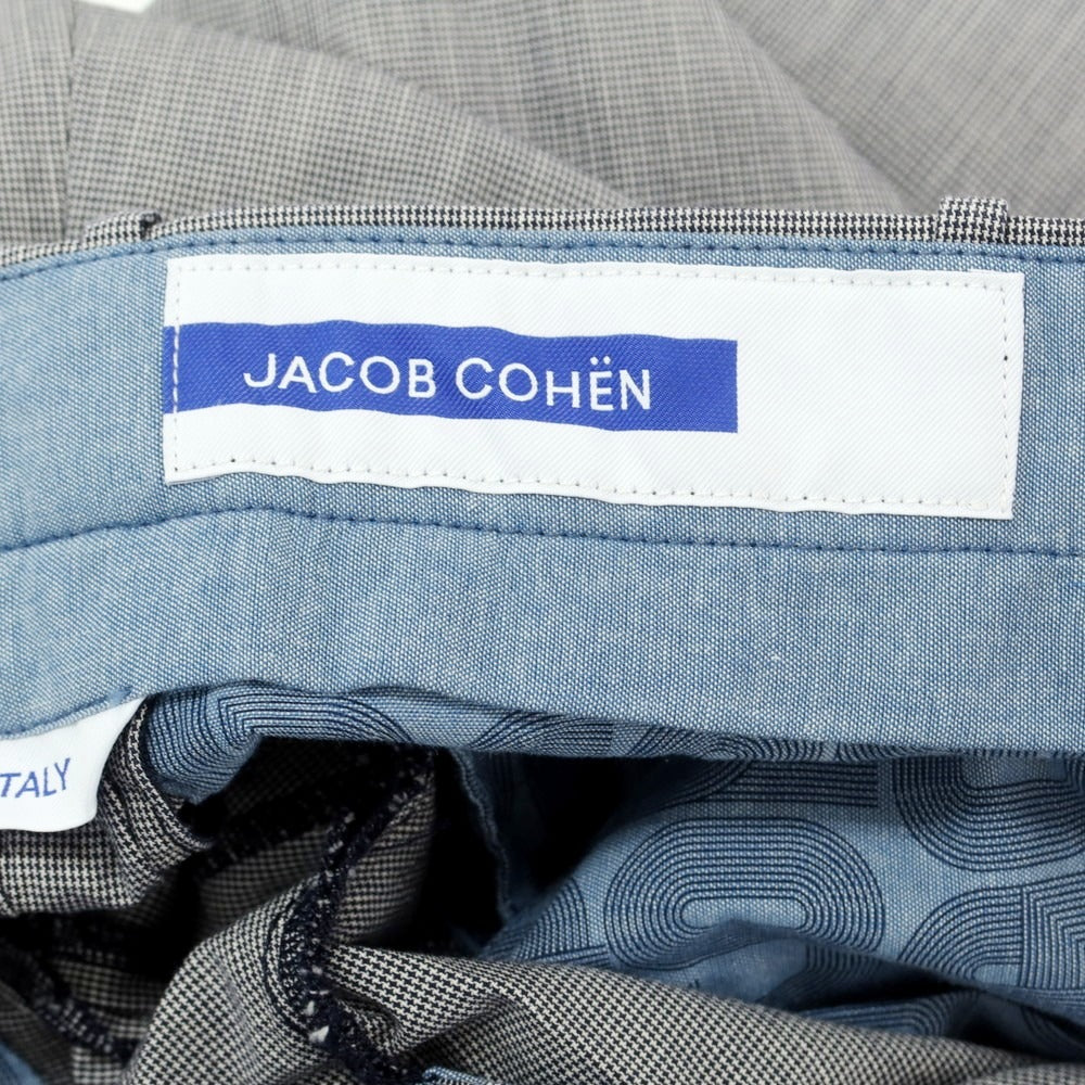 【新品】ヤコブコーエン JACOB COHEN HENRY ストレッチ コットンリヨセル ハウンドトゥース カジュアルスラックスパンツ ネイビーxホワイト【 34 】【 状態ランクN 】【 メンズ 】