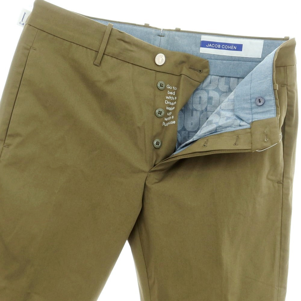【新品】ヤコブコーエン JACOB COHEN ADAM ストレッチ コットン カジュアルスラックスパンツ オリーブ【 34 】【 状態ランクN 】【 メンズ 】
