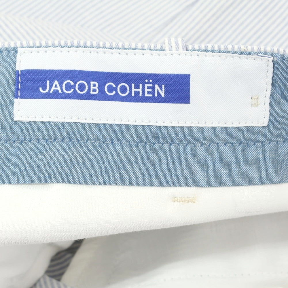 【新品アウトレット】ヤコブコーエン JACOB COHEN HENRY ストレッチ コットン ストライプ カジュアルスラックスパンツ ブルーxホワイト【 34 】【 状態ランクN- 】【 メンズ 】
