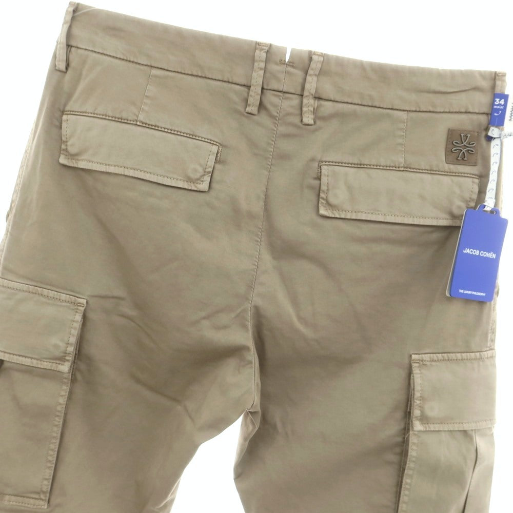 【新品】ヤコブコーエン JACOB COHEN RYAN ストレッチ コットン カーゴパンツ グレージュ系【 34 】【 状態ランクN 】【 メンズ 】