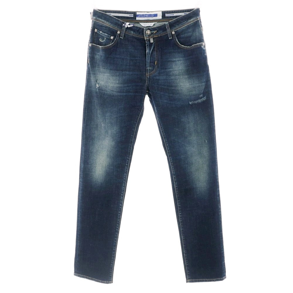【新品】ヤコブコーエン JACOB COHEN BARNY ストレッチ コットン ジーンズ デニムパンツ ネイビー【 34 】【 状態ランクN 】【 メンズ 】