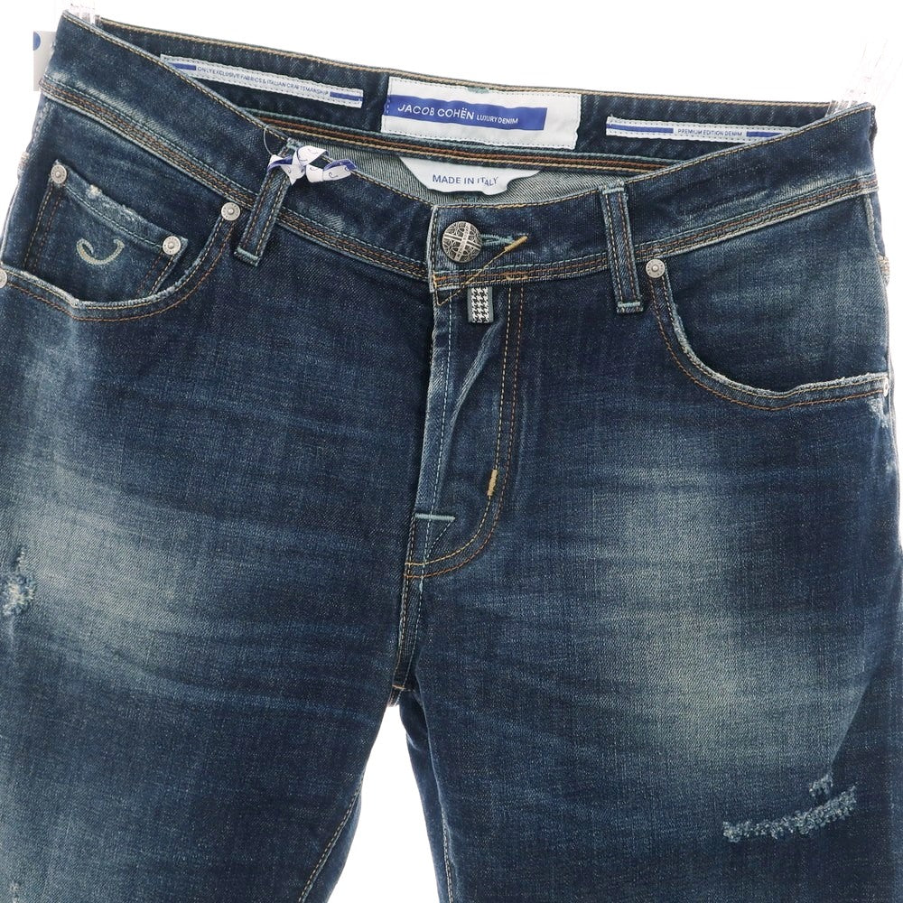 【新品】ヤコブコーエン JACOB COHEN BARNY ストレッチ コットン ジーンズ デニムパンツ ネイビー【 34 】【 状態ランクN 】【 メンズ 】