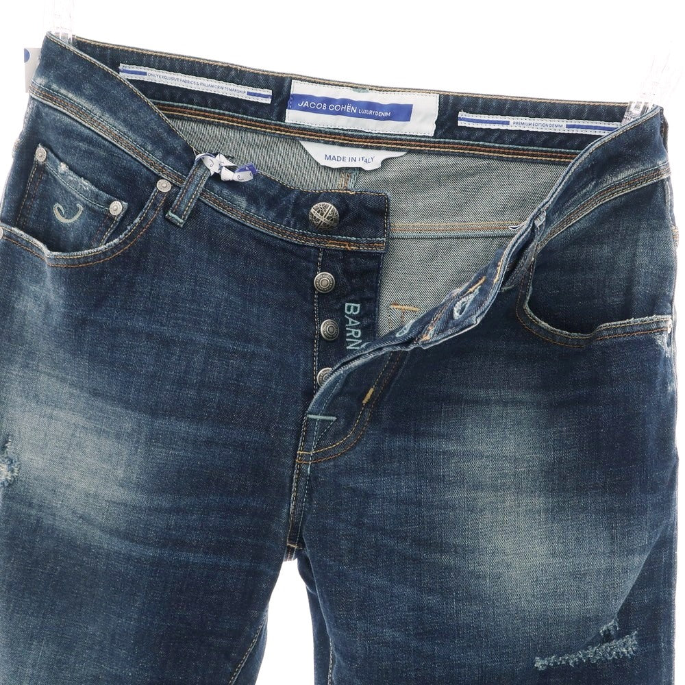 【新品】ヤコブコーエン JACOB COHEN BARNY ストレッチ コットン ジーンズ デニムパンツ ネイビー【 34 】【 状態ランクN 】【 メンズ 】