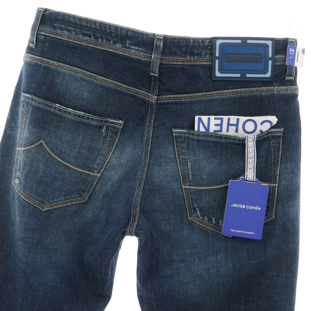 【新品】ヤコブコーエン JACOB COHEN BARNY ストレッチ コットン ジーンズ デニムパンツ ネイビー【 34 】【 状態ランクN 】【 メンズ 】