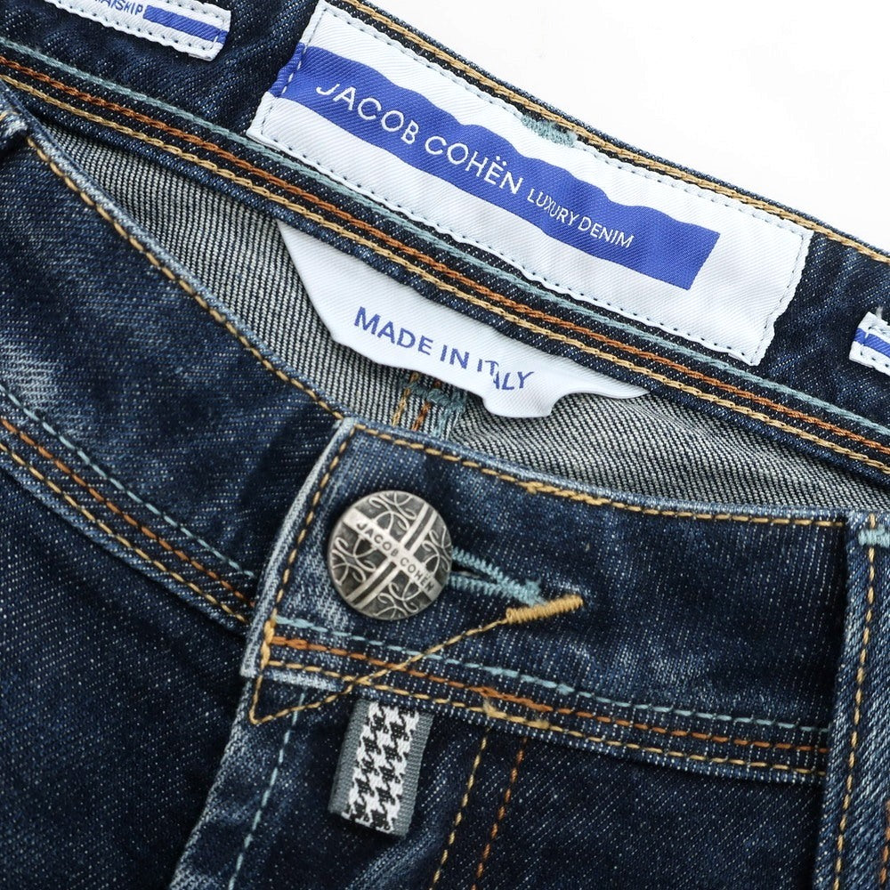 【新品】ヤコブコーエン JACOB COHEN BARNY ストレッチ コットン ジーンズ デニムパンツ ネイビー【 34 】【 状態ランクN 】【 メンズ 】