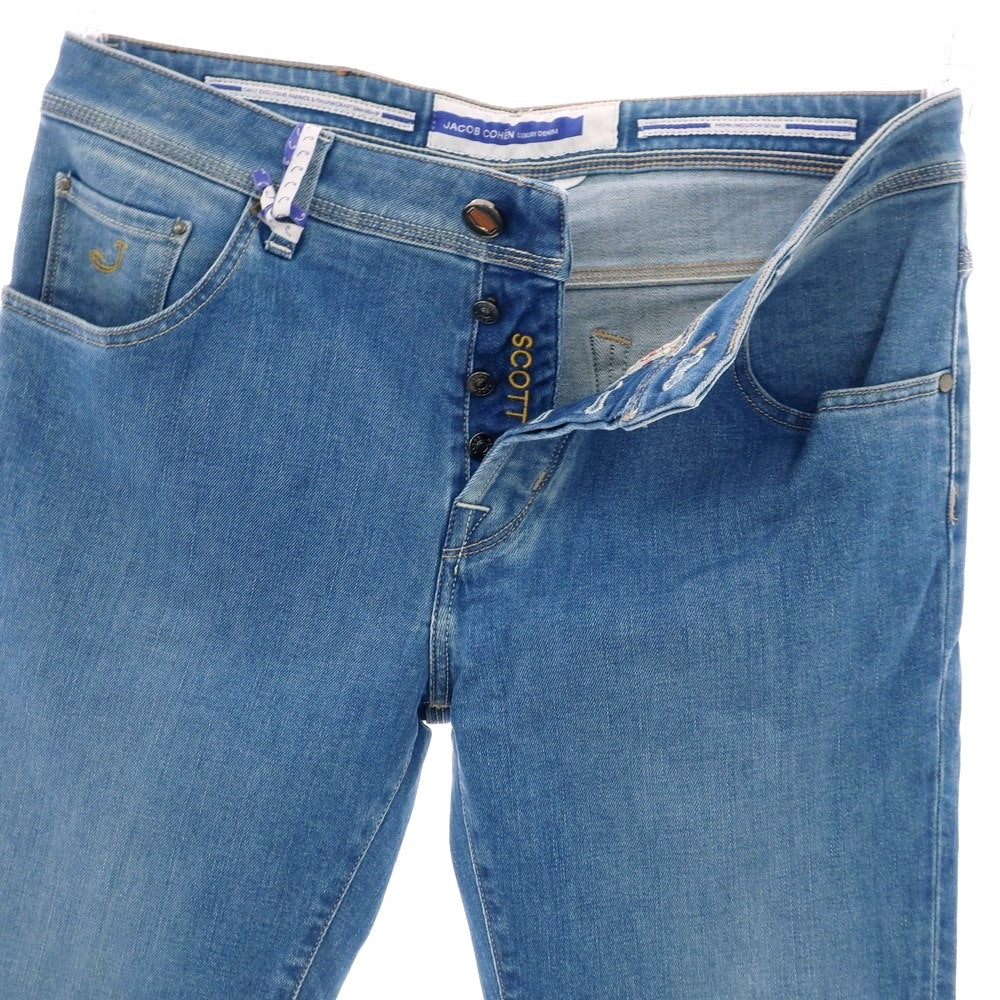 【新品】ヤコブコーエン JACOB COHEN SCOTT ストレッチ コットン ジーンズ デニムパンツ ブルー【 34 】【 状態ランクN 】【 メンズ 】