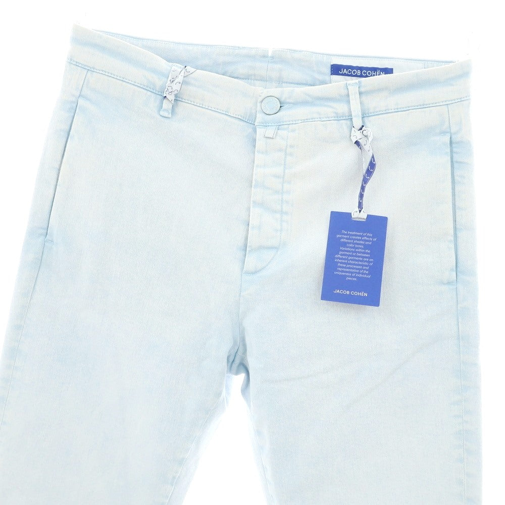 【新品アウトレット】ヤコブコーエン JACOB COHEN ADAM ストレッチ コットンポリエステル ジーンズ デニムパンツ ホワイトxライトブルー【 34 】【 状態ランクN- 】【 メンズ 】