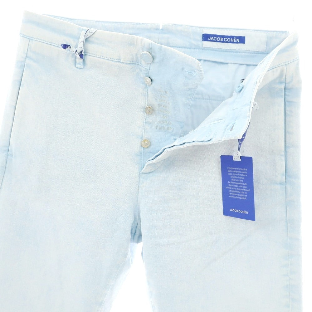 【新品アウトレット】ヤコブコーエン JACOB COHEN ADAM ストレッチ コットンポリエステル ジーンズ デニムパンツ ホワイトxライトブルー【 34 】【 状態ランクN- 】【 メンズ 】